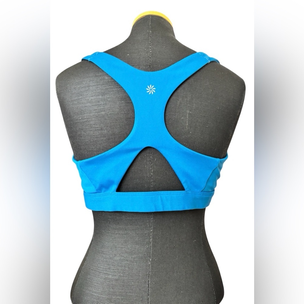 Athleta Blue Racerback Sports Bra Cutout Back - Size XL